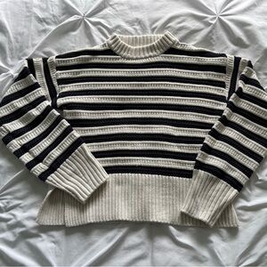 H&M Striped Navy and White Women's Sweater